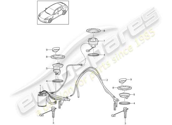 a part diagram from the Porsche Panamera 970 (2013) parts catalogue