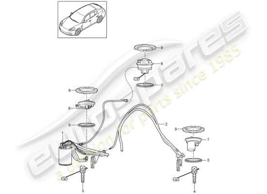 a part diagram from the Porsche Panamera 970 parts catalogue