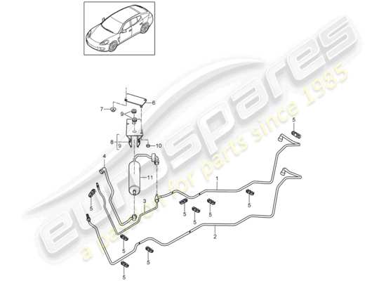 a part diagram from the Porsche Panamera 970 parts catalogue