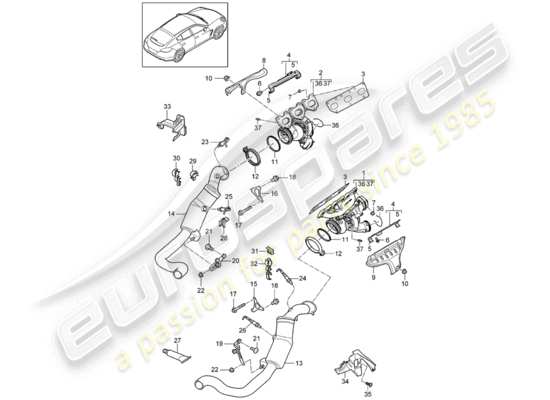 a part diagram from the Porsche Panamera 970 parts catalogue