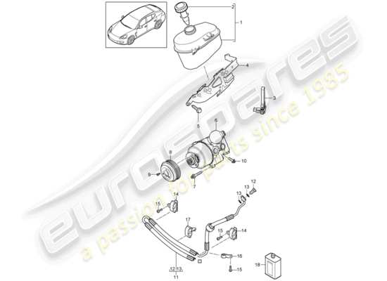 a part diagram from the Porsche Panamera 970 parts catalogue