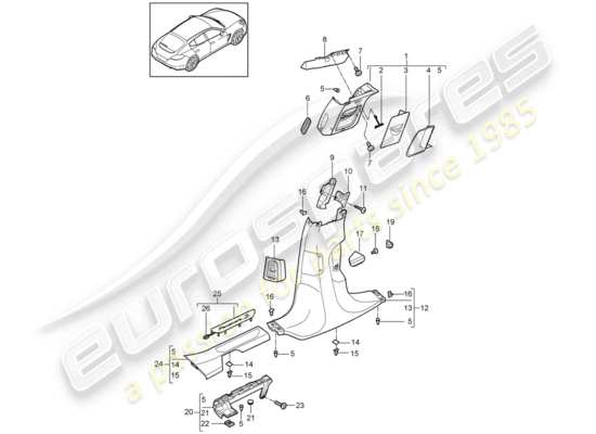 a part diagram from the Porsche Panamera 970 parts catalogue