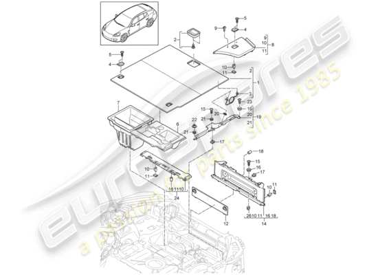 a part diagram from the Porsche Panamera 970 parts catalogue