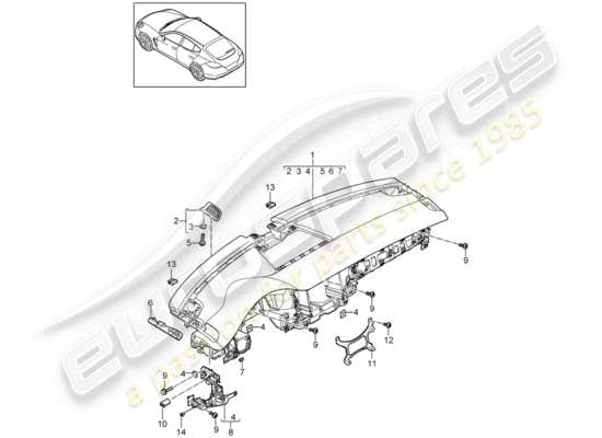 a part diagram from the Porsche Panamera 970 parts catalogue