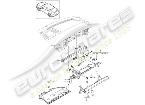 a part diagram from the Porsche Panamera 970 parts catalogue