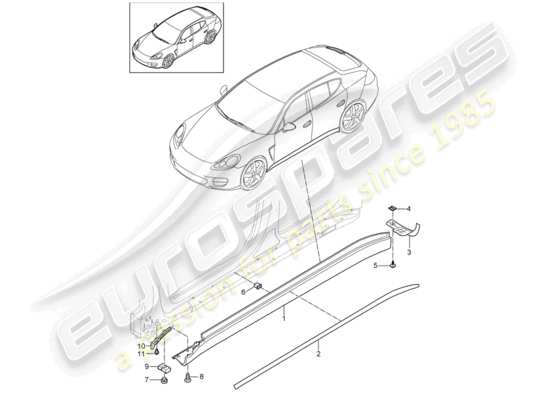 a part diagram from the Porsche Panamera 970 parts catalogue