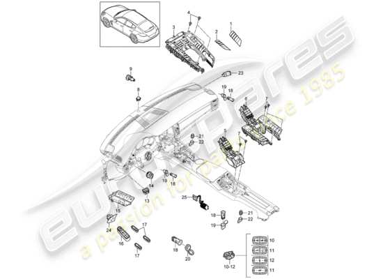 a part diagram from the Porsche Panamera 970 parts catalogue