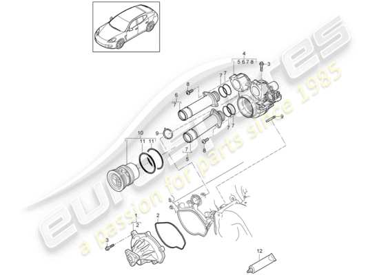 a part diagram from the Porsche Panamera 970 parts catalogue