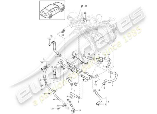 a part diagram from the Porsche Panamera 970 parts catalogue