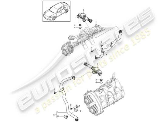 a part diagram from the Porsche Panamera 970 parts catalogue