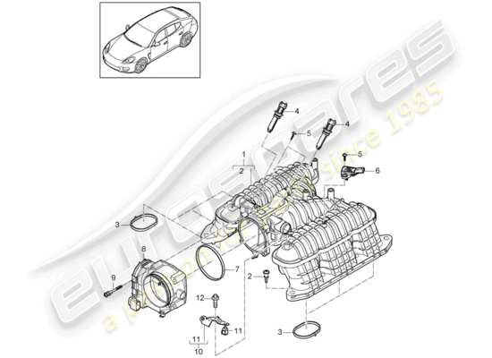 a part diagram from the Porsche Panamera 970 parts catalogue