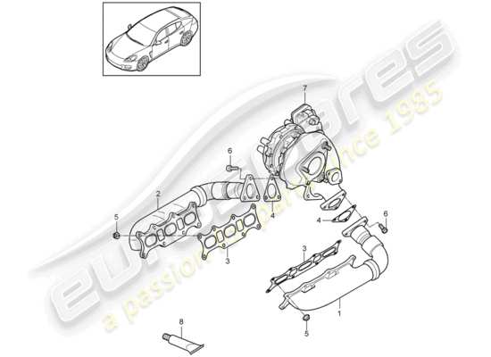 a part diagram from the Porsche Panamera 970 parts catalogue