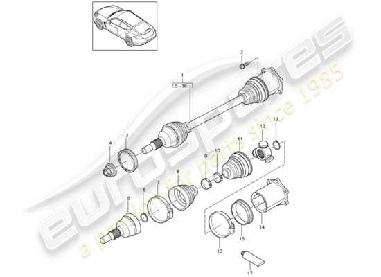 a part diagram from the Porsche Panamera 970 parts catalogue