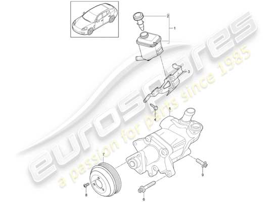 a part diagram from the Porsche Panamera 970 parts catalogue