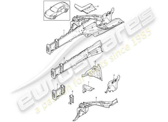 a part diagram from the Porsche Panamera 970 parts catalogue