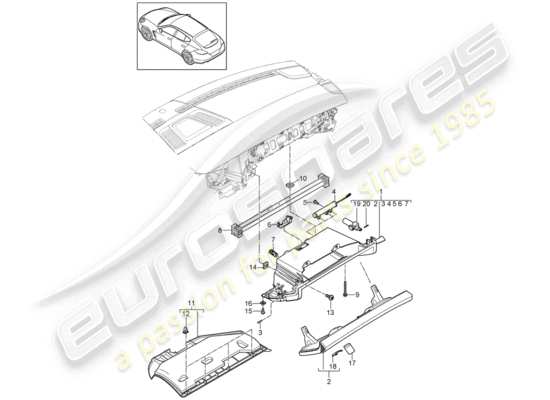 a part diagram from the Porsche Panamera 970 (2014) parts catalogue