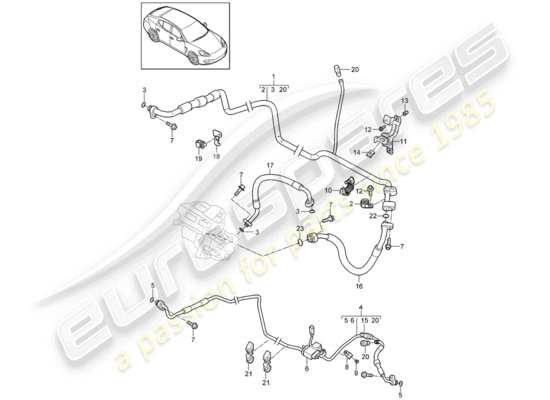 a part diagram from the Porsche Panamera 970 parts catalogue