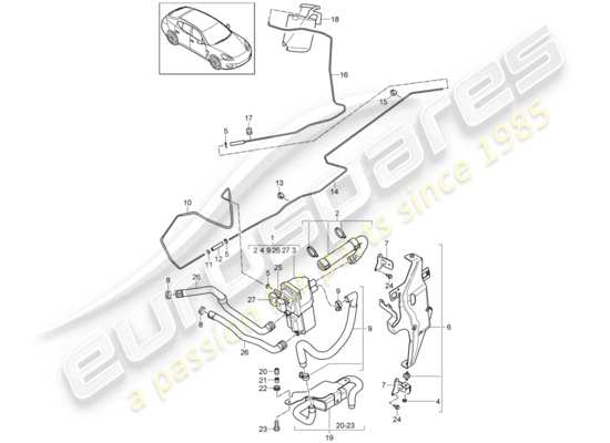 a part diagram from the Porsche Panamera 970 parts catalogue