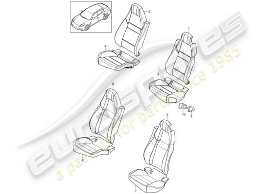 a part diagram from the Porsche Panamera 970 parts catalogue