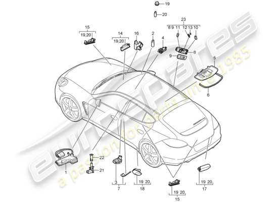 a part diagram from the Porsche Panamera 970 (2014) parts catalogue