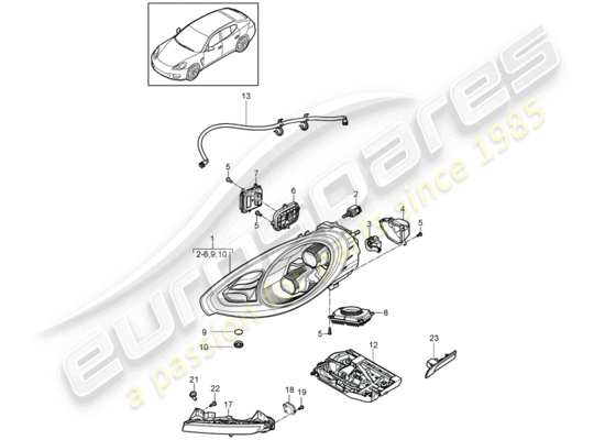 a part diagram from the Porsche Panamera 970 (2014) parts catalogue