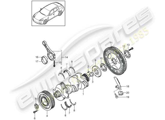 a part diagram from the Porsche Panamera 970 (2015) parts catalogue