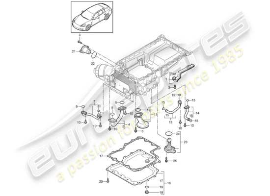 a part diagram from the Porsche Panamera 970 parts catalogue