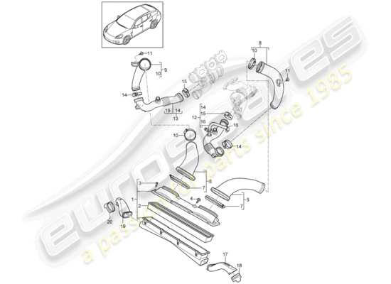 a part diagram from the Porsche Panamera 970 parts catalogue