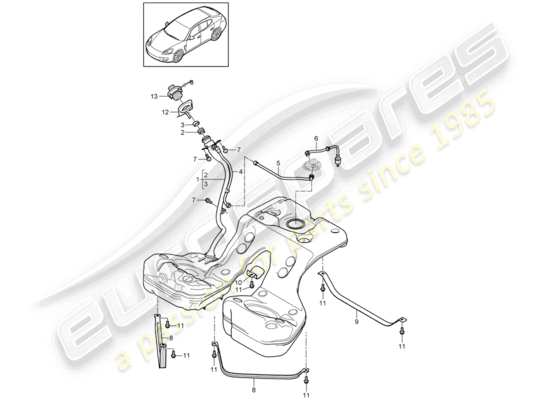 a part diagram from the Porsche Panamera 970 parts catalogue