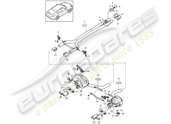 a part diagram from the Porsche Panamera 970 parts catalogue