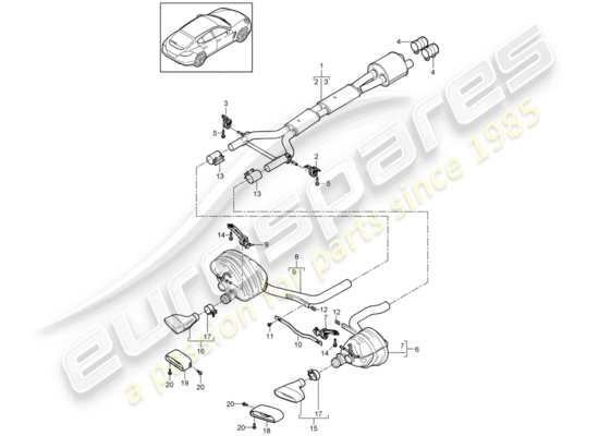 a part diagram from the Porsche Panamera 970 parts catalogue