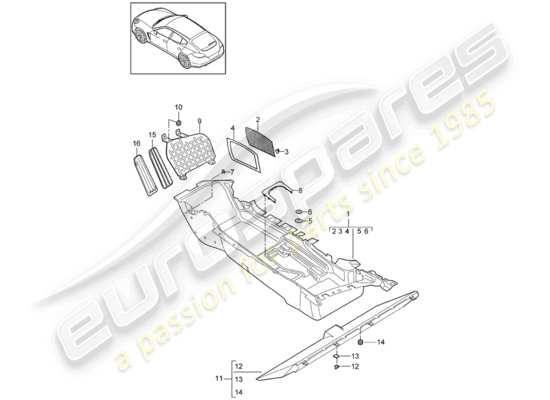 a part diagram from the Porsche Panamera 970 parts catalogue