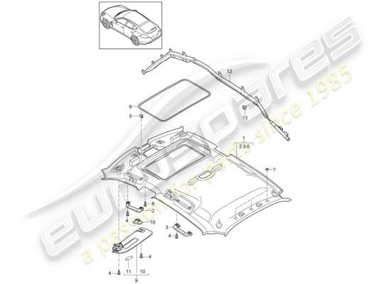 a part diagram from the Porsche Panamera 970 parts catalogue