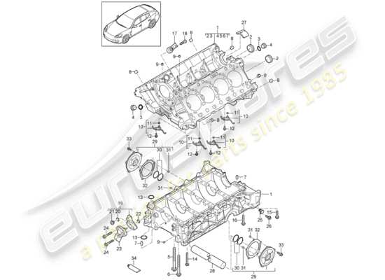 a part diagram from the Porsche Panamera 970 parts catalogue