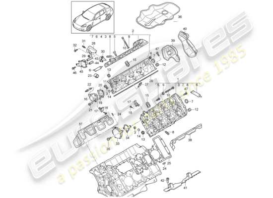 a part diagram from the Porsche Panamera 970 parts catalogue