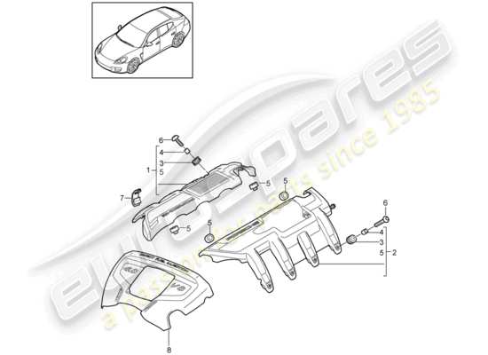 a part diagram from the Porsche Panamera 970 parts catalogue