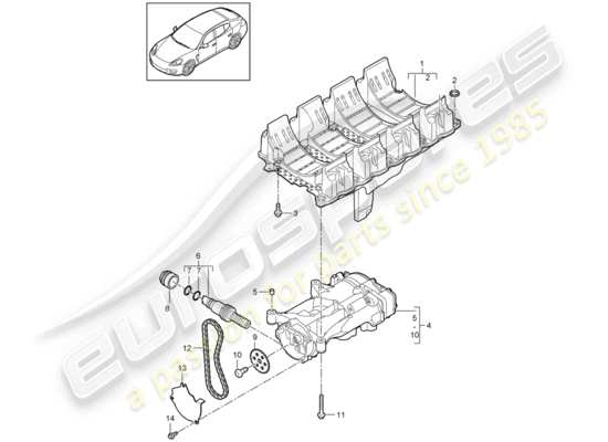 a part diagram from the Porsche Panamera 970 parts catalogue