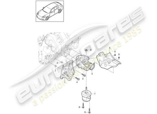 a part diagram from the Porsche Panamera 970 parts catalogue