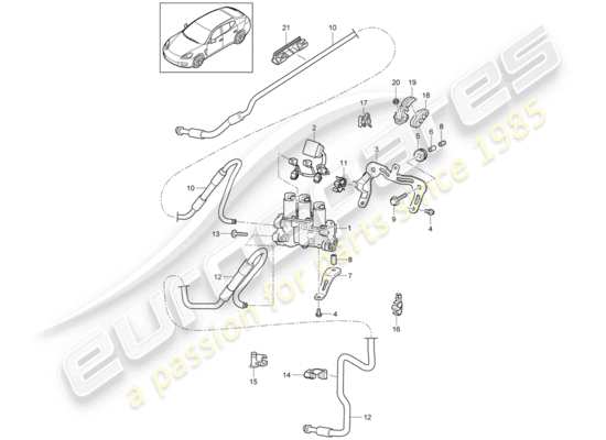 a part diagram from the Porsche Panamera 970 (2016) parts catalogue