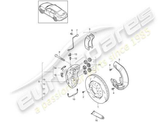 a part diagram from the Porsche Panamera 970 parts catalogue