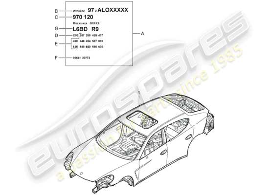 a part diagram from the Porsche Panamera 970 parts catalogue