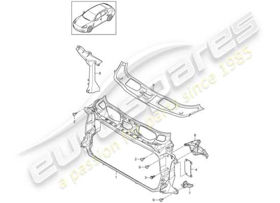 a part diagram from the Porsche Panamera 970 parts catalogue