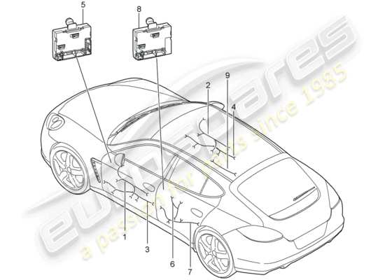 a part diagram from the Porsche Panamera 970 parts catalogue