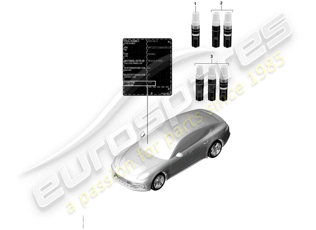 Porsche Panamera 971 (2017) paint touch-up stick Parts Diagram