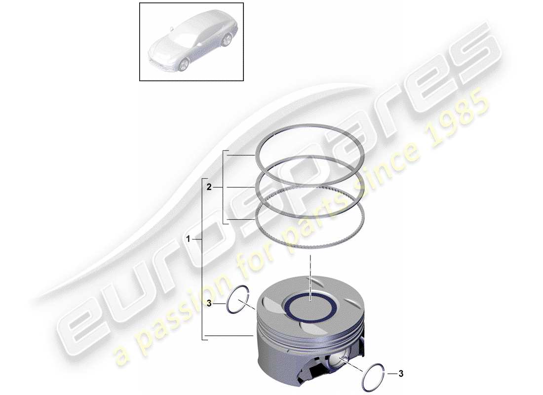 Porsche Panamera 971 (2017) PISTON Parts Diagram