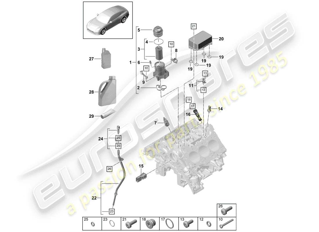 Porsche Panamera 971 (2017) OIL FILTER Parts Diagram