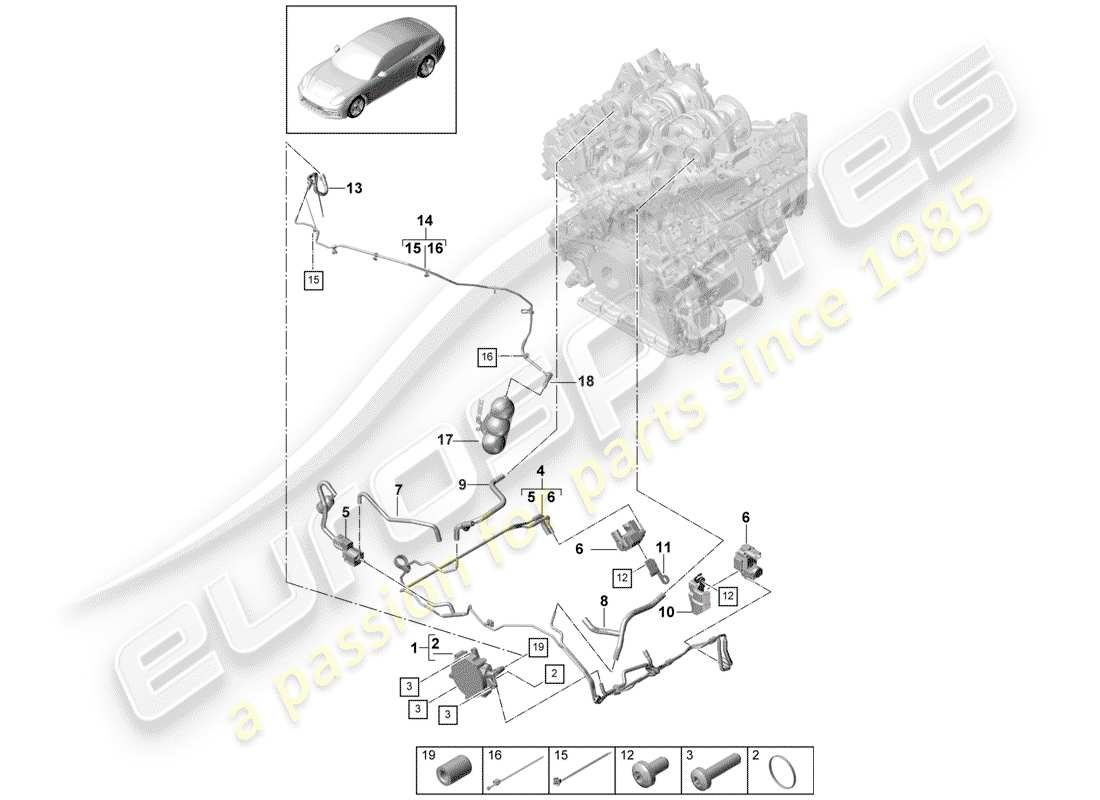 Porsche Panamera 971 (2017) VACUUM SYSTEM Parts Diagram