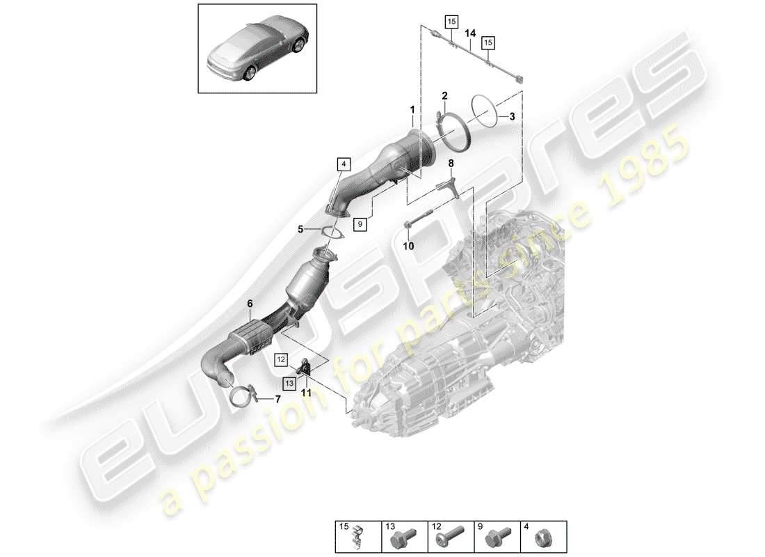 Porsche Panamera 971 (2017) Exhaust System Parts Diagram