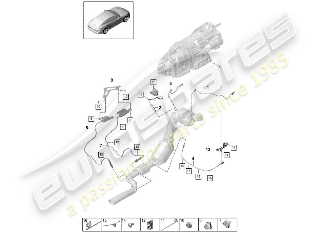 Porsche Panamera 971 (2017) Exhaust System Parts Diagram