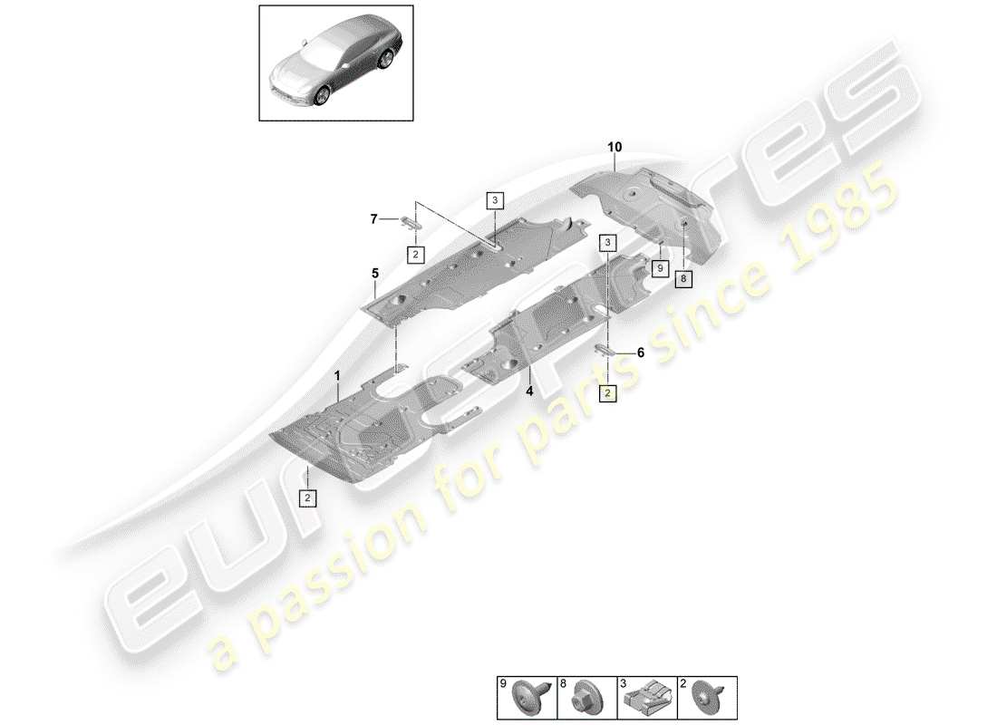 Porsche Panamera 971 (2017) LINING Parts Diagram